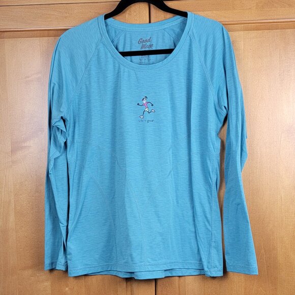 Life Is Good Women's Teal Good Move Long Sleeve Athletic Tee - L - Picture 3 of 8